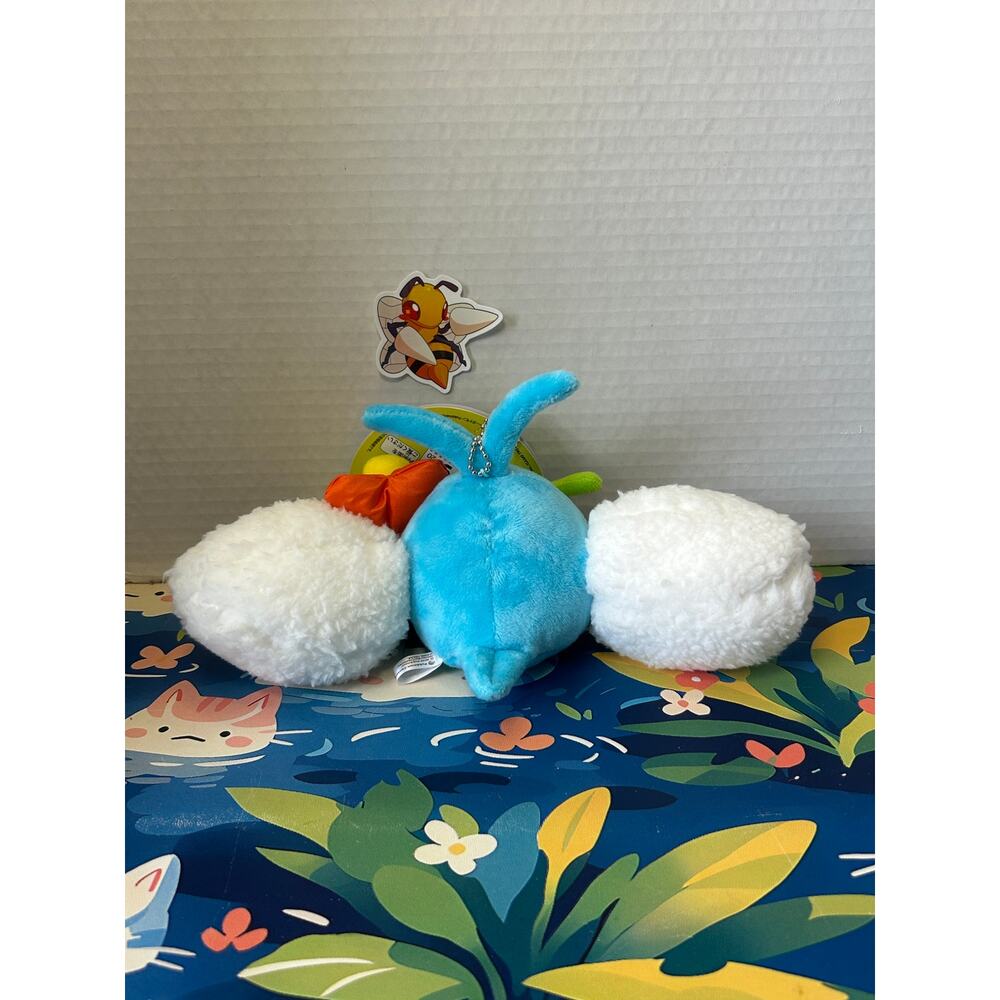 Pokemon Center Mega Tokyo Swablu Plush Keychain Holding Flower NWT - Picture 12 of 13